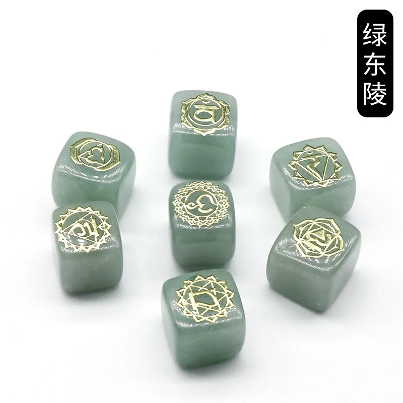 7 Chakra Healing Reiki Natural Square Stone Ornaments Polishing Amethyst Rose Quartz Yoga Meditation Energy Stone Decoration