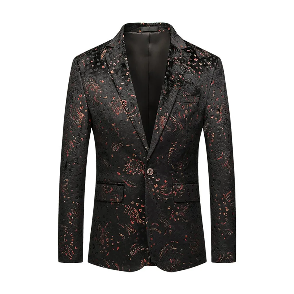 Men's Casual Business Wedding Long Sleeve Print Floral Suit Coat Jacket veste costume homme dropshiping W902 Men's Casual Business Wedding Long Sleeve Print Floral Suit Coat Jacket veste costume homme dropshiping W902