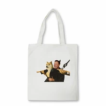 

dogecoin and elon Shopping Bag men Shoulder Bag Dogecoin Elon Musk Funny anime Women's handbag canvas bag Bolsas