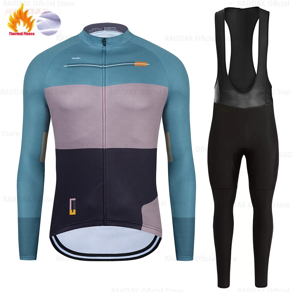 Cycling Jersey Sets Raudax Winter Cycling Clothing Bib Pants