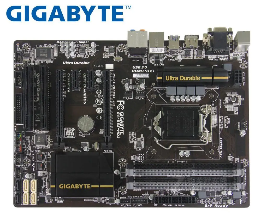 Online Verwendet Desktop motherboard Gigabyte GA B85 HD3 original mainboard BOARDS PC LGA 1150 DDR3 B85 HD3 32GB für intel i3 i5 i7