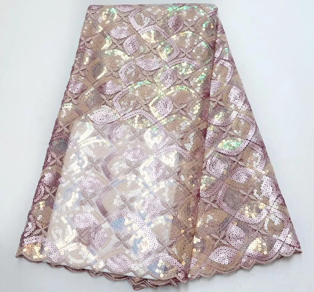 

Hot Sale African Organza Lace Fabric High Quaity Sequins Fabric Embroidery Tulle Lace Fabric For African Lace Party