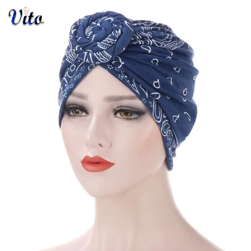 

Arab wrap women head scarf turban caps fashion printed hijab bonnet Bohemian ethnic inner hijabs for cap muslim headdress hat