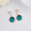 Korea Style Asymmetrical Fresh Enamel Blue Star Moon Planet  Circle Clip on Earrings Non Pierced For Girl Women Party Gift ► Photo 3/6