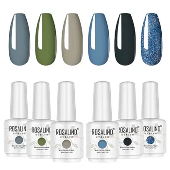 

6pcs 15ml Soak Off UV Gel Polish Quick Building Nail Tips Finger Extension False Nails Decoration