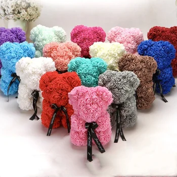 

Rose teddy bear Valentine's Day gift red children's toys holiday supplies artificial flowers home decoration Christmas