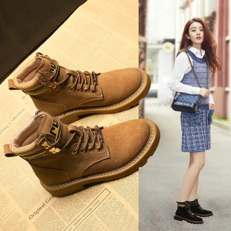 

Ankle Round Toe Med Women Boots Fashion Solid Punk Motorcycle Boots Casual Lace Up Shoes