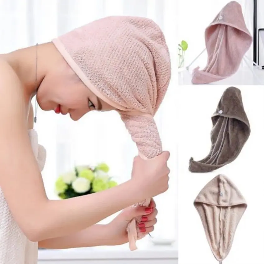 Magic Microfiber Hair Fast Drying Dryer Towel Bath Wrap Hat Quick Cap Turban Dry