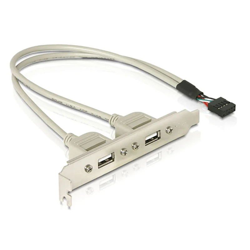 30 см компьютерная материнская плата 9Pin разъем для USB2.0 2 порта 2USB 4 порта 4USB Удлинитель силовой кабель Baffle линия передачи данных с винтом - Цвет: 2usb port cable