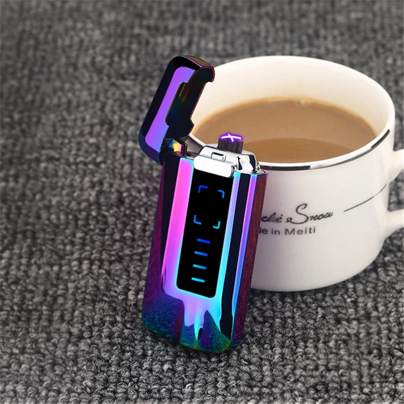 ICE Colorful Новинка дуговая электронная USB электрическая сигарета электрическая зажигалка с функцией отпечатка пальцев для бойфренда, отца, дня рождения, свадьбы, подарок зажигалки - Цвет: ICE Colorful