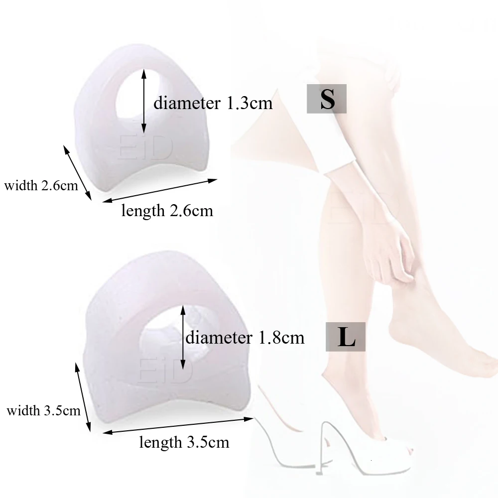 EiD 3 Pairs Silicone Gel Toe Separator for Hallux Valgus Corrector Thigh Bone Overlapping Pain Pads Bunion Orthotic Toes Inserts