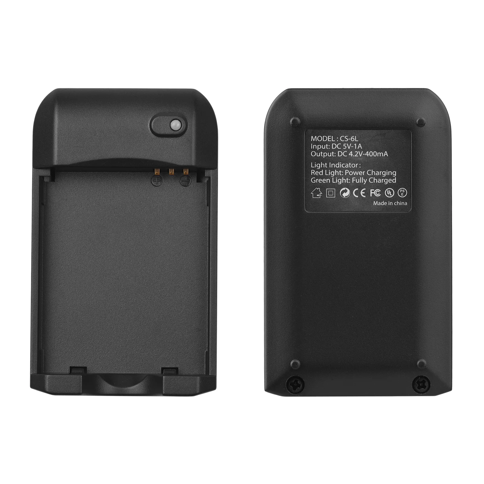 Battery Charger Adapter NP-6L Battery Charger with LED Indicator Light + 2pcs NP-6L Batteries 3.7V 700mAh with USB Charging Cable