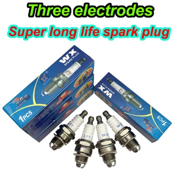 

4PCS 3 electrode Spark Plug L7T for BM6A BMR6A WS6E WS7E BPMR6A WS7F CJ7Y W20MU L7TC M6 M7 BPMR7A 2-stroke chain saw field mower