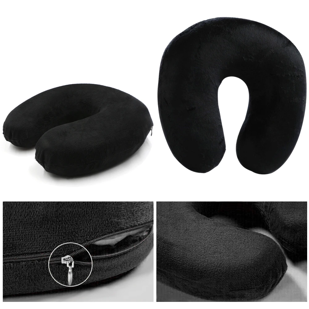 4 Colors Memory Foam Pillow Neck U-Shape Pillows For Airplane Neck Support Travel Accessories Comfortable Pillows For Sleep Home