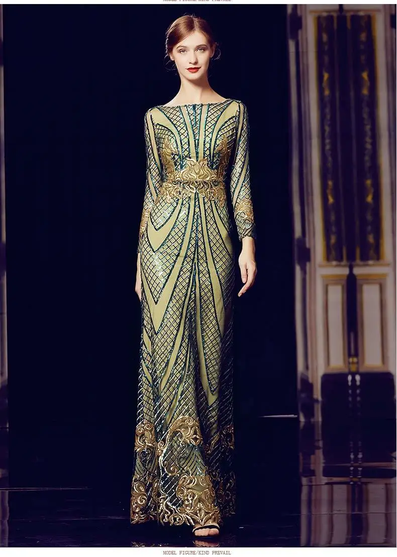 BacklakeGirls/вечернее платье с блестками с длинными рукавами высокого класса Vestido De Ver O Vestido De Noite Casamento на молнии сзади