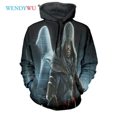 3D толстовки с принтом ассасин, толстовки с капюшоном на осень для мужчин и женщин, Повседневная Толстовка с капюшоном для подростков, уличная одежда, униформа