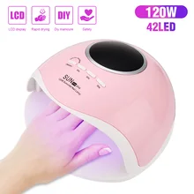 Профессиональный 120 Вт Сушилка для ногтей Sunshine 42 Светодиодный УФ лампа для ногтей лампа для лака гель сушилка машина двойной источник света 225x122x233 мм