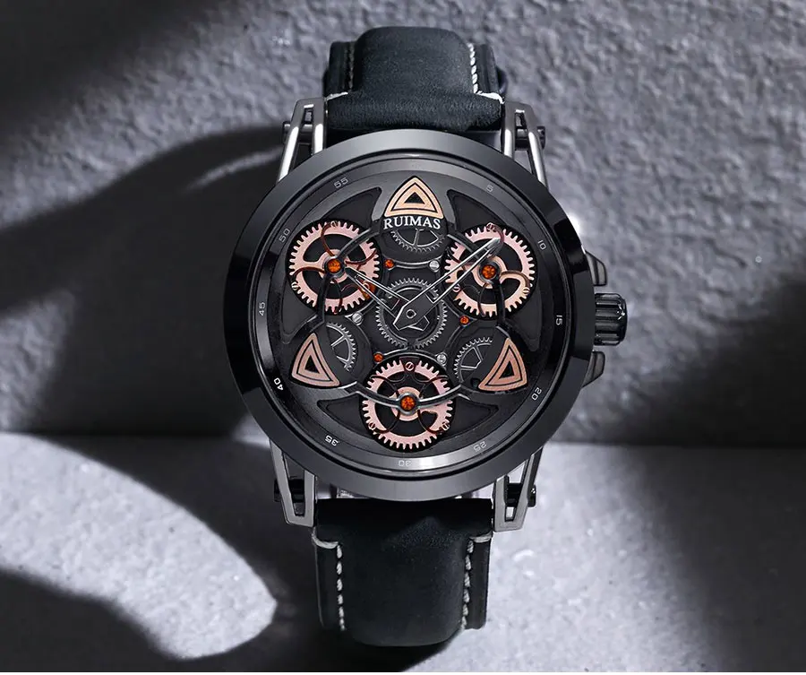 RUIMAS Military Quartz Watches Men Luxury Leather Waterproof Wristwatch Sports Watch Man Clock Top Brand Relogios Masculino 550