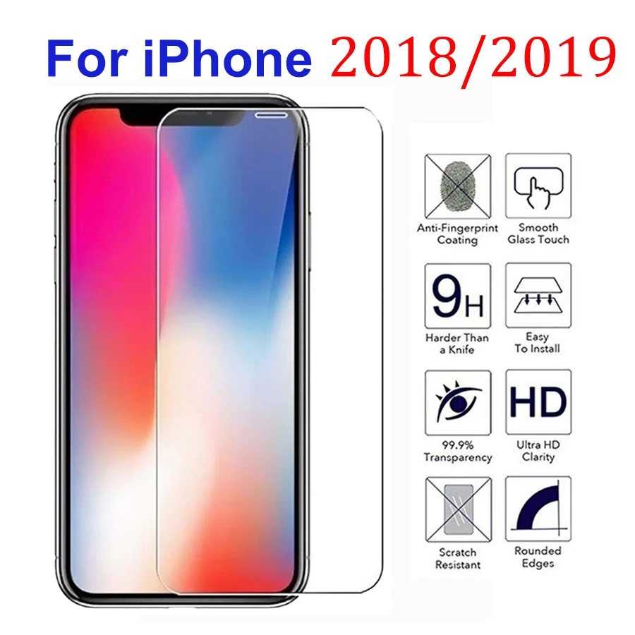 

Tempered Glass For iPhone 11 pro Max X XR XS MAX 7 8 6 S 6S Plus 5 5S 5C SE Screen Protector 9H hardness Ultra-thin Scratchproof