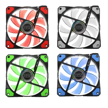 

120mm 15 LED Computer PC Case Cooling Fan 12V With Rubber Ultra Silent Quiet Molex Connector 3/4Pin Plug Fans Cooler