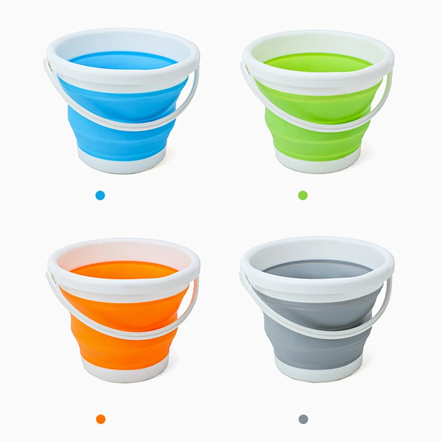 1.5-10L Portable Folding Bucket Outdoor Thick PP Silicone Fishing Supplies Folding Bucket for Fishing Promotion camping Car Wash
