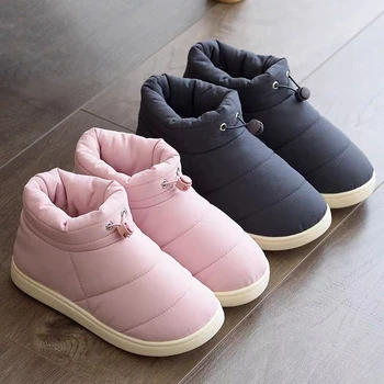 Women Winter Down Shoes Plus Size 45 Couple Snow Boots Women Shoes Antiskid Bottom Soft Keep Warm Mother Casual Boots Mens 3