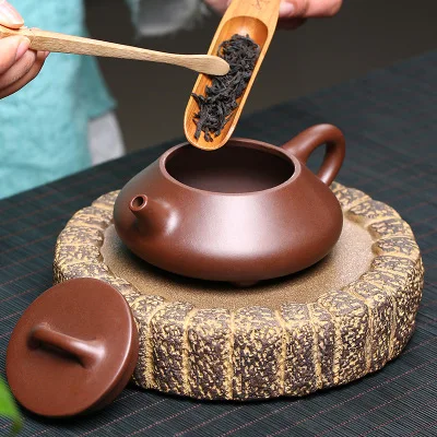 280mL Zisha pot Stone Scoop Teapot Half Handmade Tea Set Yixing Purple Sand Tea Set Factory Direct Teapot