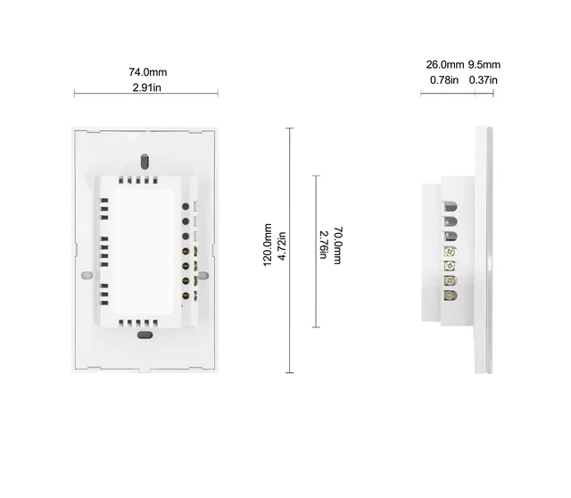 Smart Wifi Touch Switch No Neutral Wire Required Smart Home 1/2/3 Gang Light Switch 220V Support Alexa Tuya App 433RF Remote 6