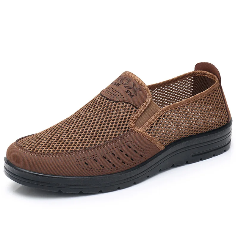 1364 brown Merkmak/размеры 38-48, мужская повседневная обувь мужские летние туфли на плоской подошве из сетчатого материала, лоферы на толстой подошве, повседневная обувь высокого качества очень удобная обувь - Цвет: 1364 brown