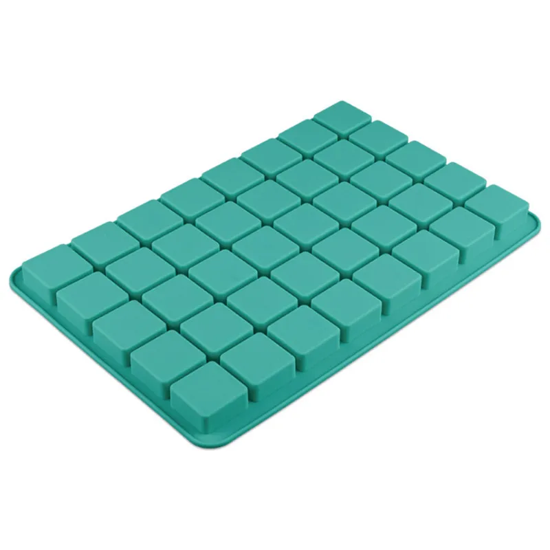 Silicone 40 Holes Mini Square Shape Cube Mold For Ice Cake Tray Cubes Candy Chocolate Pudding Jelly Party Bar Whisky Tools