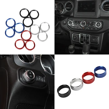 

4X Air Conditioning Audio Dash Knob Switch Cover For Jeep Wrangler JL