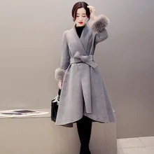 Осенне-зимнее шерстяное пальто для женщин средней длины новые темпераментные женские куртки с искусственными пуговицами верхняя одежда шерстяное пальто 10,4