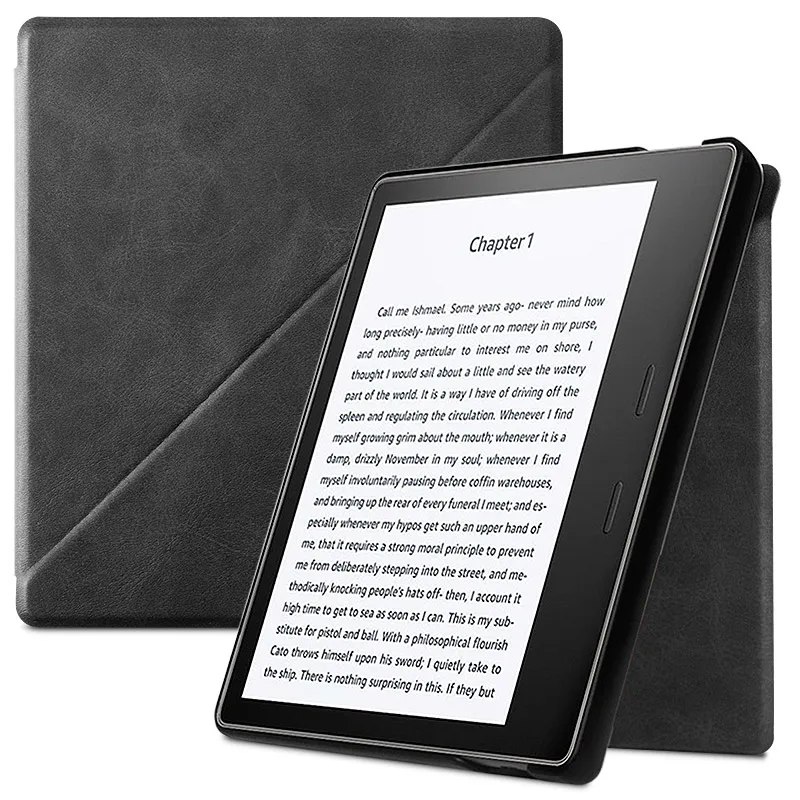 Чехол для электронных книг Amazon " Kindle Oasis 2(выпуск 9 поколения-)-защитный чехол-подставка из искусственной кожи с функцией автоматического пробуждения/сна - Цвет: Black
