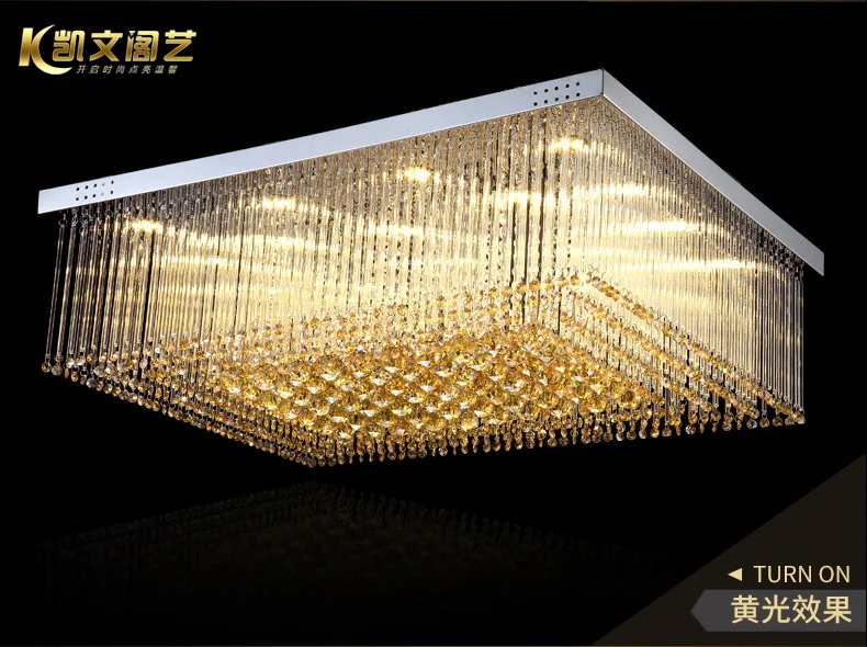 Crystal lamp living room lighting atmosphere modern minimalist crystal ceiling lamp rectangular led ceiling lamp living room