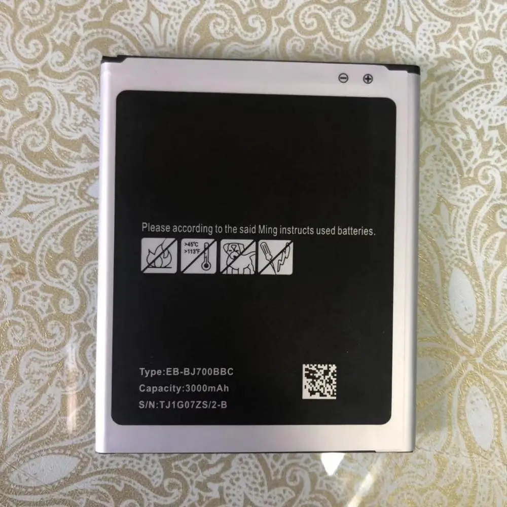 Черный 10 шт. EB-BJ700BBC EB-BJ700CBE для samsung GALAXY J7 Батарея J7008 J700F J7009 J7000 3000 мАч Замена телефон Батарея - Цвет: Черный