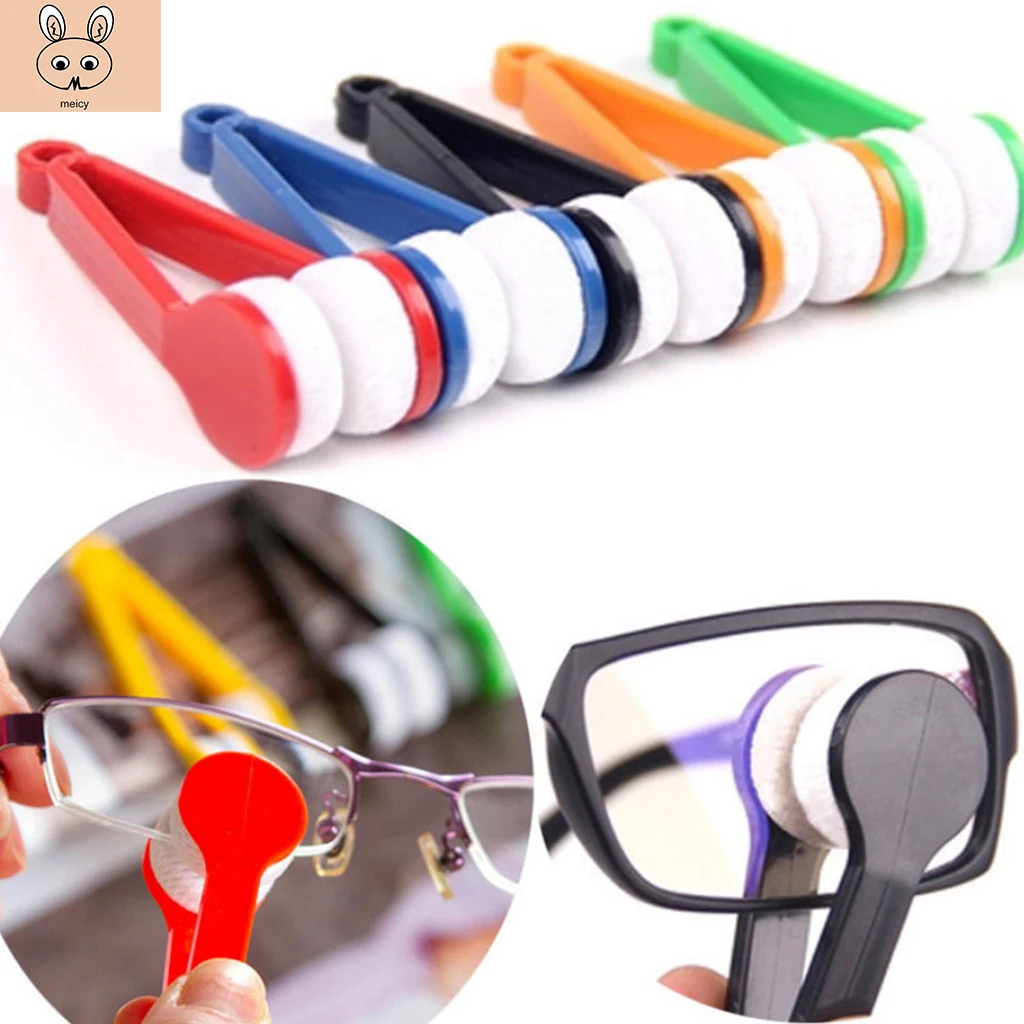 

2PCS Mini Portable Multifunctional Glasses Cleaning Rub Eyeglass Sunglasses Spectacles Microfiber Cleaner Brushes Wiping Tools