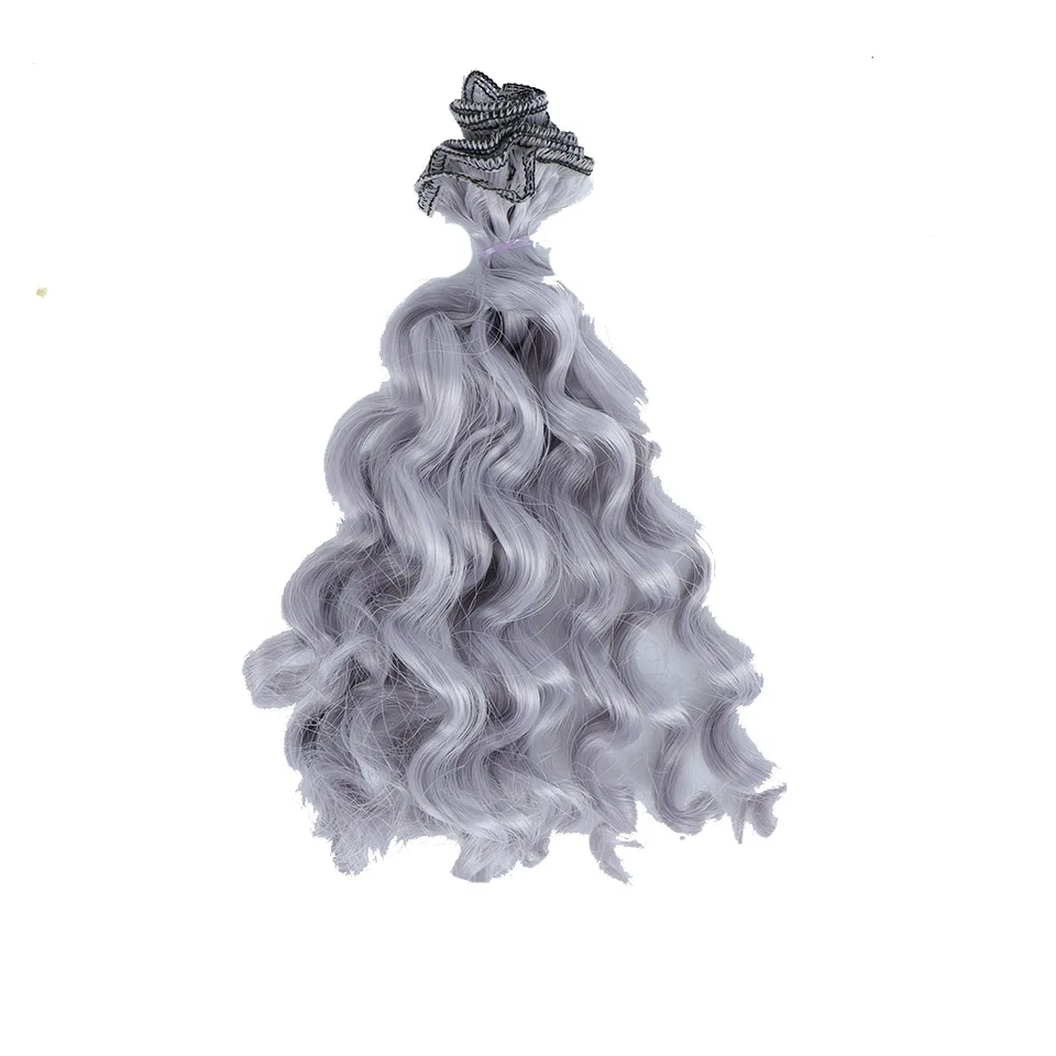 3904 Allaosify 15 см* 100 см BJD парики Черный Золотой коричневый серебряный цвет короткие вьющиеся волосы для 1/3 1/4 1/6 куклы DIY Волосы для кукол - Цвет: 3904