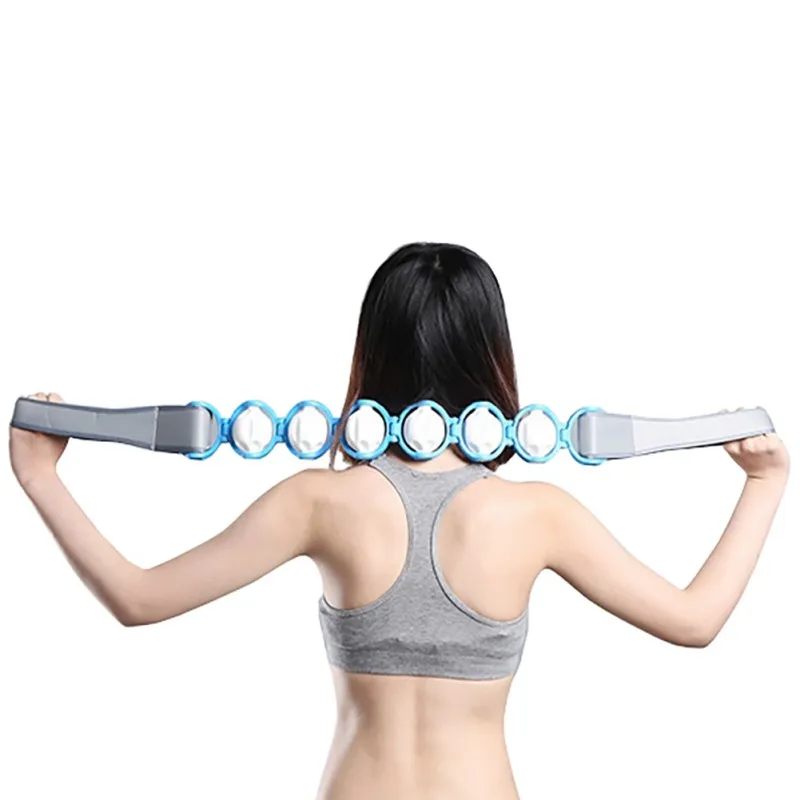 Стиль поясной роликовый массажер для спины ручной роликовый мяч для шеи и ног фитнес пояс для похудения веревка Спортивное массажное устройство