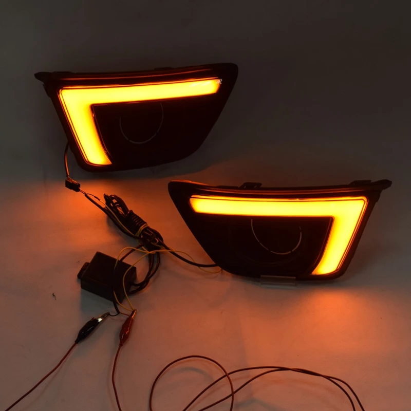 For Honda Jazz Fit Turn Yellow Signal Relay Waterproof Car DRL 12V LED Daytime Running Light Fog Lamp