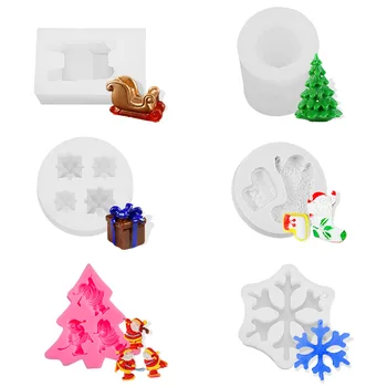

Christmas Resin Casting Mold Snowflake Silicone Mold Baking Tool for Xmas Birthday New Year Party Cake Decoration Chocolate Mold