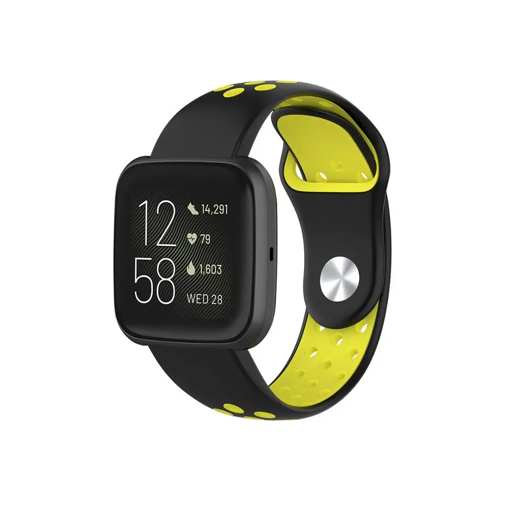 Двухцветный силиконовый ремешок для часов для Fitbit Versa 2 спортивный ремешок для fitbit versa lite/versa браслеты 10 цветов