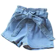 children's high waisted denim shorts