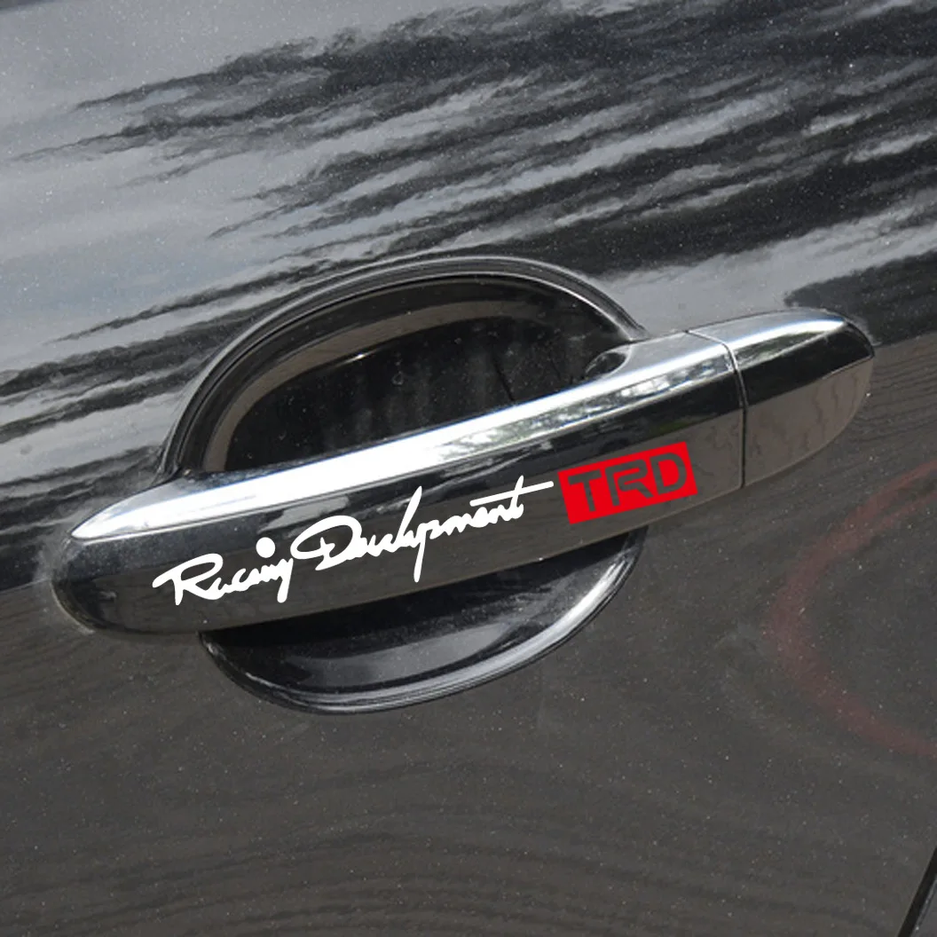 Светоотражающая TRD накладка на дверную ручку Наклейки TRD накладка на дверную ручку наклейки двойной цвет TRD ручка клейкая бумага 4-Pack