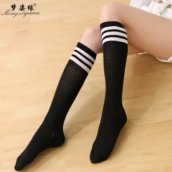 

Knee-Length Socks Women Spring and Autumn New Striped Socks JK Students' Socks Anti-off Calf Socks