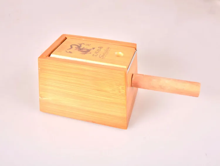 Shang guan shi бамбуковая двойная колонна коробка мокса прижигание коробка мокса палочка мугвора сегмент мокса прижигание инструмент