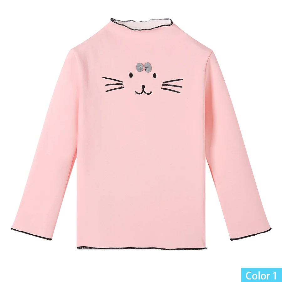 Color 1 SheeCute/Теплые Топы с длинными рукавами для девочек; Детские футболки с круглым вырезом; зимняя футболка; SCW178 - Цвет: Color 1