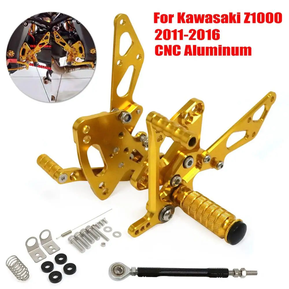 

For KAWASAKI Z1000 Z 1000 2011-2016 Motorcycle CNC Aluminum Adjustable Rider Rearset Footrest Footpeg Rear Sets Foot Pegs Rests