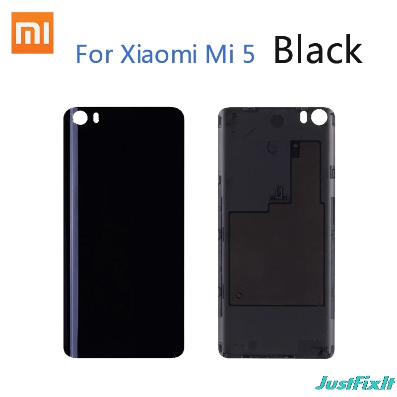 Оригинальная Пластиковая Задняя крышка батареи для Xiaomi mi 5 задняя крышка батарейного отсека задняя крышка корпуса Замена для Xiaomi mi 5 mi 5 M5 - Цвет: Black
