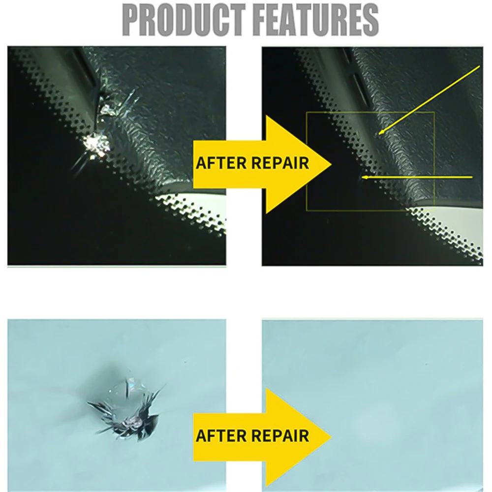 Длинная трещина ремонт лобового стекла автомобиля  комплект .