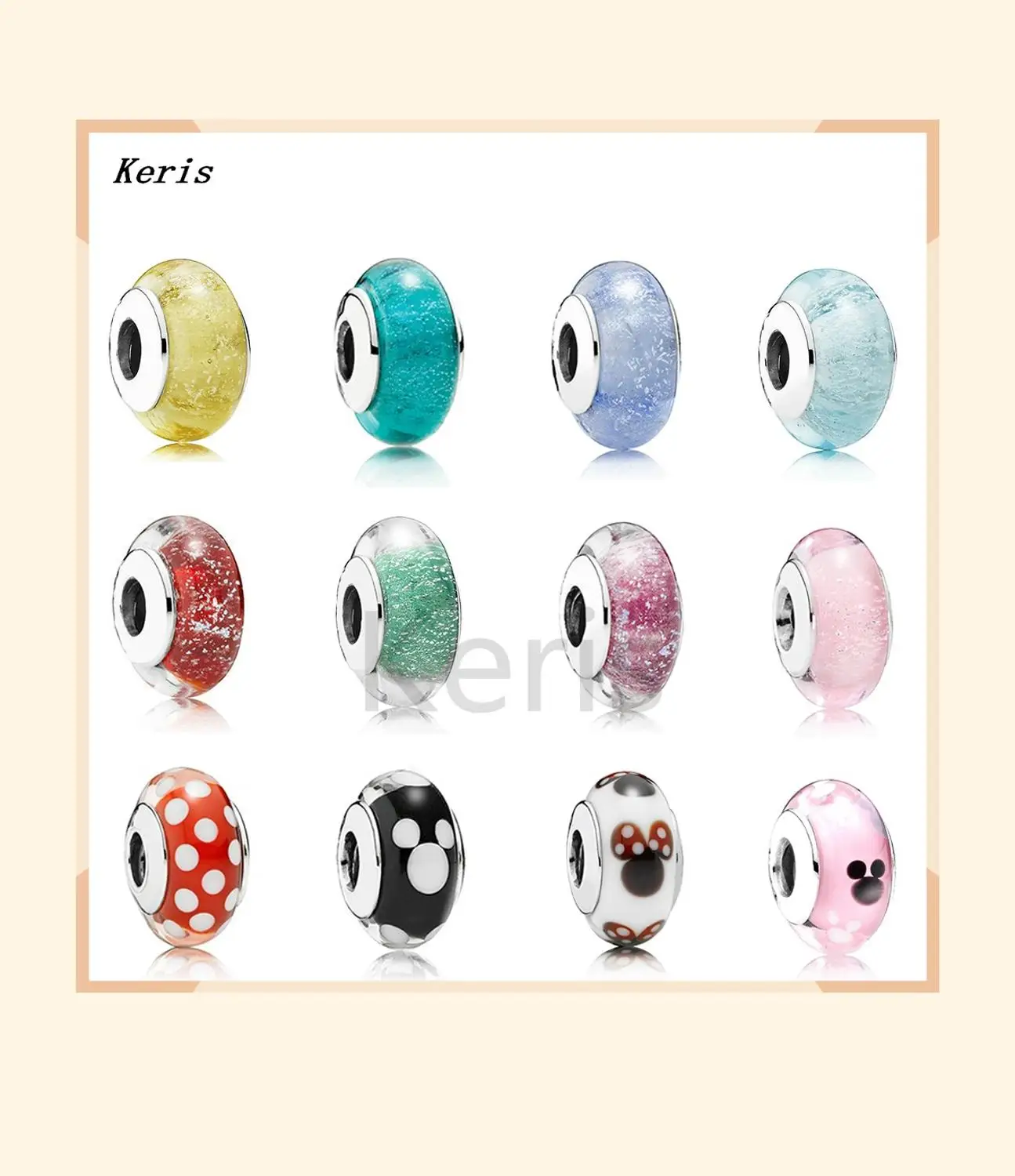

2019 Romantic 925 Sterling Silver Star Murano Crystal Signature Glass Beads Fit Original Bracelet Authentic Jewelry Charms
